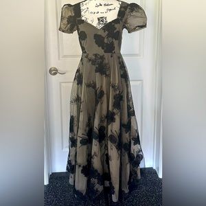 Geisha Designs Floral Appliqué Dress